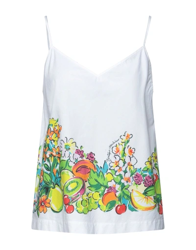 Boutique Moschino Printed Cotton-poplin Camisole In White