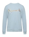 People (+)  Man Sweatshirt Sky Blue Size L Organic Cotton, Polyester