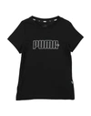 Puma Kids' T-shirts In Black