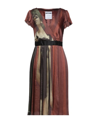 Moschino Midi Dresses In Brown