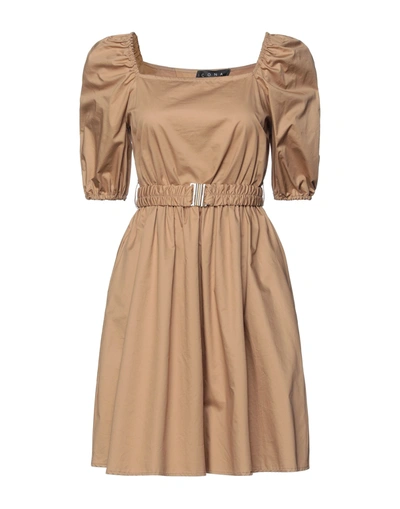 Icona By Kaos Short Dresses In Beige