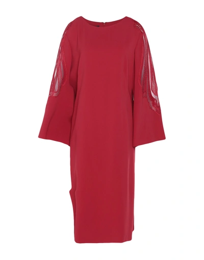 Alberta Ferretti Woman Midi Dress Red Size 8 Viscose, Acetate, Elastane