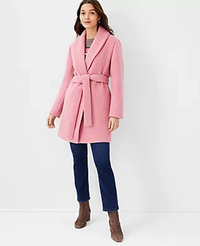 Ann Taylor Shawl Collar Belted Coat In Rosette Dusk