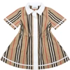 BURBERRY BEIGE DRESS FOR BABY GIRL WITH CHECK VINTAGE,8047647