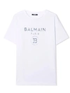 BALMAIN WHITE COTTON T-SHIRT,6Q8621Z0057T 100