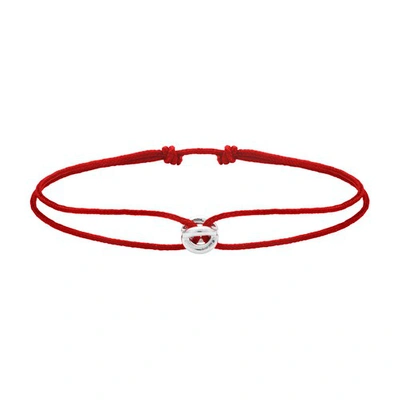 Le Gramme Entrelacs Cord Bracelet Le 1g Sterling Silver Polished In Red