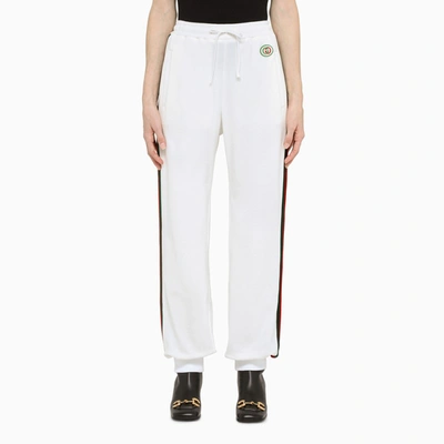 Gucci White Track Bottoms With Web