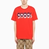 GUCCI RED GUCCI MIRROR PRINT CREWNECK T-SHIRT,616036XJDV9-K-GUC-6229