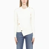 ALEXANDER MCQUEEN IVORY BUTTON-DETAILING CREWNECK SWEATER,688634Q1AZL-K-ALEXQ-9038