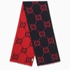 GUCCI BLUE/RED GG JACQUARD SCARF,4955924G350-K-GUC-4074