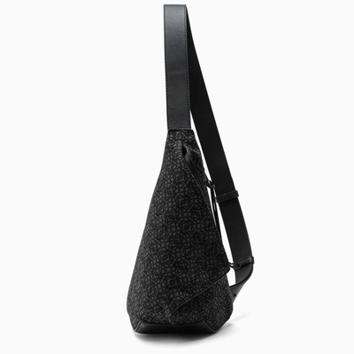Loewe Jacquard And Calfskin Anton Cross-body Bag In Black