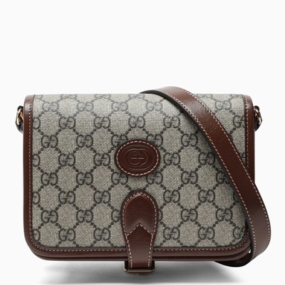 Gucci Small Brown Cross-body Bag With Gg In Beige