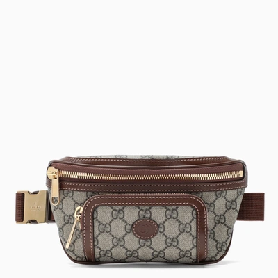 Gucci Brown Bumbag With Gg In Beige