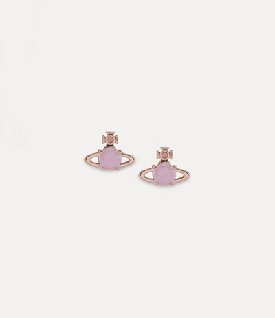 Vivienne Westwood Reina Earrings In Pink Gold-tone ModeSens