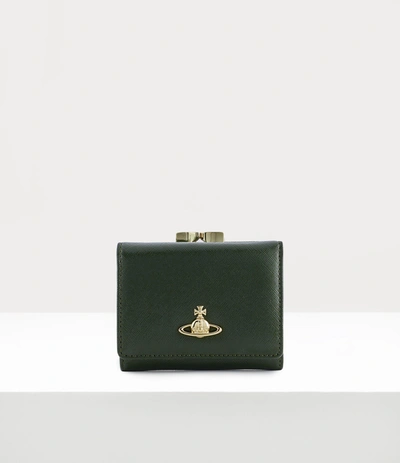 Vivienne Westwood Victoria Small Frame Wallet In Green
