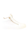 Giuseppe Zanotti Men's Birel Vague Zip-up Leather High-top Sneakers In White