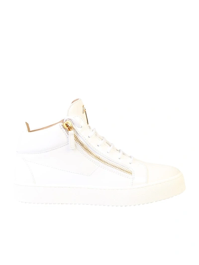 Giuseppe Zanotti Men's Birel Vague Zip-up Leather High-top Sneakers In White