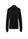 Moncler Shell-trimmed Wool-blend Turtleneck Sweater In Black