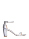Stuart Weitzman Nearlynude 80mm Crystal-embellished Sandals In Argento