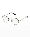 The Book Club Sweater Wharf Abyss Round Metal Reading Glasses In Tort