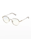 The Book Club Sweater Wharf Abyss Round Metal Reading Glasses In Gold