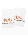 PATIENCE BREWSTER PEACE AND LOVE TEA TOWELS, SET OF 2,PROD246620334