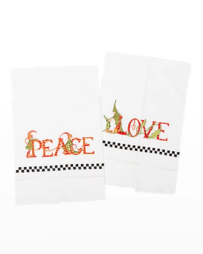 Patience Brewster Peace And Love Tea Towels, Set Of 2