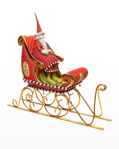 Patience Brewster Dash Away Sitting Santa And Sleigh Figure Set