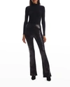 Commando Sequin Flare High-rise Leggings In Black