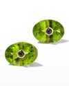 PRINCE DIMITRI JEWELRY 18K YELLOW GOLD OVAL PERIDOT AND CABOCHON BLUE SAPPHIRE EARRINGS,PROD248310011