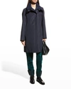 Akris Reversible Silk Taffeta Coat In Navy