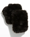 Jocelyn Mandy Faux Fur Fingerless Gloves In Black