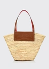 Christian Louboutin Loubi Shore Woven Straw Beach Tote Bag In Naturel Tan