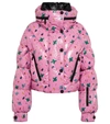Moncler Genius Womens Light Pink X 3 Moncler Grenoble Plumel Graphic-print Shell-down Hooded Jacket M In Pink