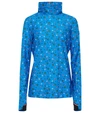 Moncler Genius Womens Bright Blue X 3 Moncler Grenoble Printed Stretch-jersey Top M In Blue