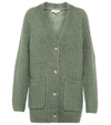 Vince Ribbed-knit Alpaca Wool-blend Cardigan In Jadeite