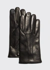 Guanti Giglio Fiorentino Men's Napa Snap Touchscreen Gloves In 48 Black