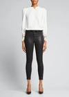 L'agence Ava Lace Cuff Button-up Blouse In Ivory