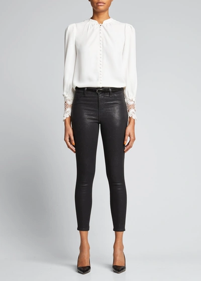 L'AGENCE AVA LACE-CUFF BLOUSE,PROD170420203