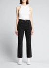 Grlfrnd Karolina Cropped High-rise Straight-leg Jeans In East Side