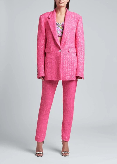 Dolce & Gabbana Sequin Embellished Straight-leg Trousers In Pink 3