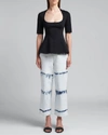 Stella Mccartney Square-neck Short-sleeve Top In 1000black