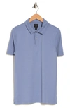 14th & Union Solid Interlock Polo In Blue Stonewash