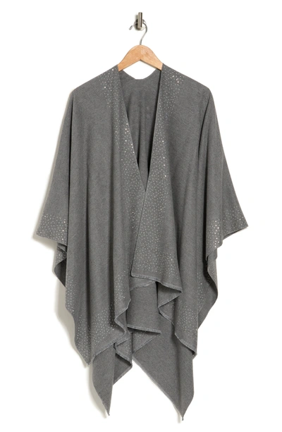 La Fiorentina Scattered Embellished Ruana In Grey