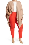 La Fiorentina Scattered Embellished Ruana In Camel