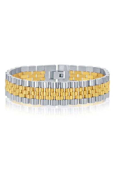 Blackjack Two-tone Watch Link Bracelet In Silver And Gold