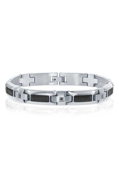 Blackjack Two-tone Cross Link Bracelet In Silver