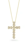 Glaze Jewelry 14k Yellow Gold Vermeil Pave Cz Cross Pendant Necklace