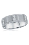 BLACKJACK BRUSHED & POLISHED CZ RING