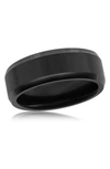 BLACKJACK BLACKJACK 8MM BLACK TUNGSTEN RING